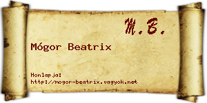 Mógor Beatrix névjegykártya
